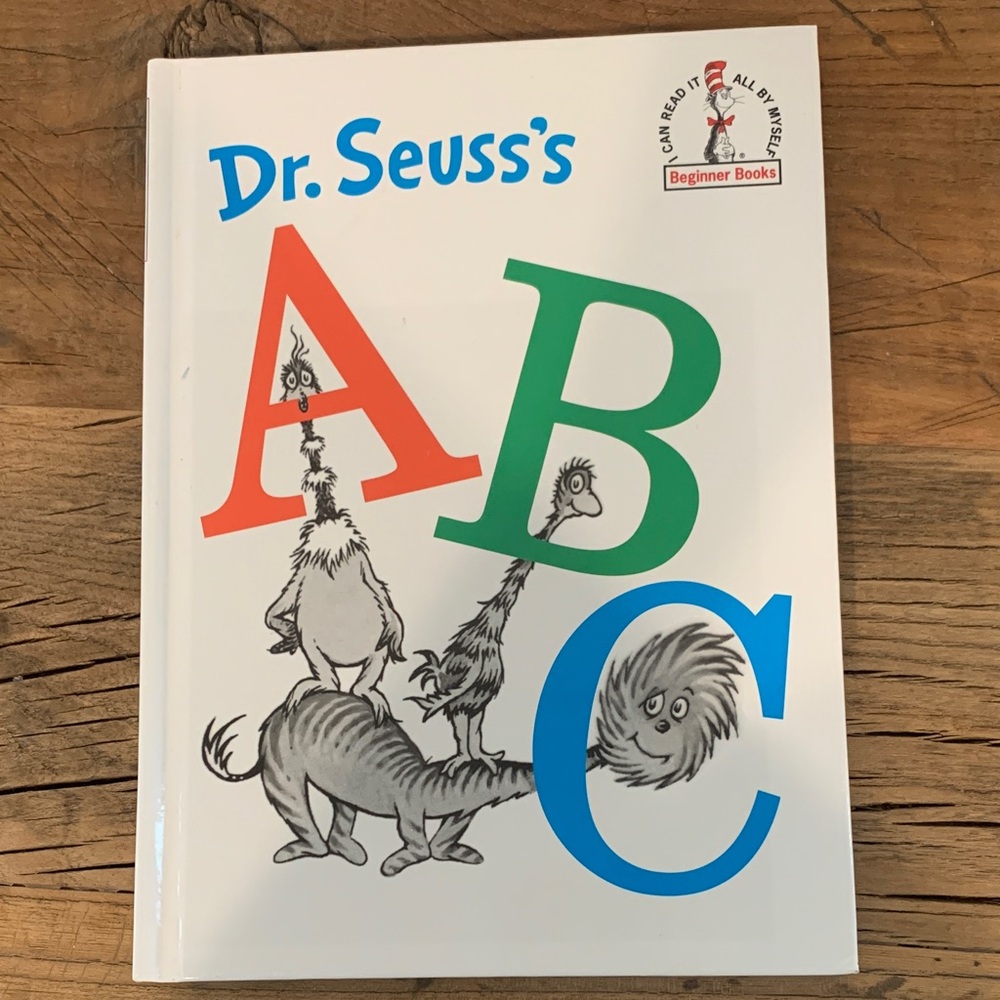 NEW Dr. Seuss Colorful ABC Cover — White with Red, Green, Blue Letters